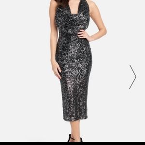 Bebe cowl neck sequin dress New